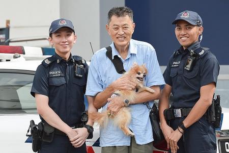 Police save blind dog from fire