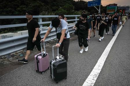 HK airport cancels  flights amid protest