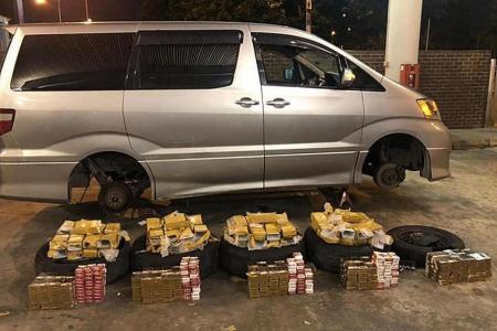 ICA officers find 1,127 packs of contraband cigarettes in tyres