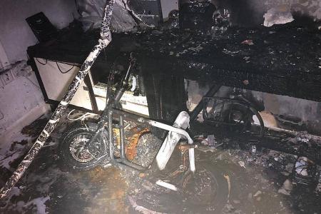 Family flees fire after borrowed PMD bursts into flames in flat