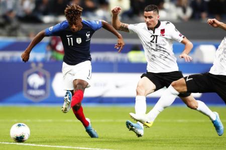 Coman scores a double in France's 4-1 win over Albania