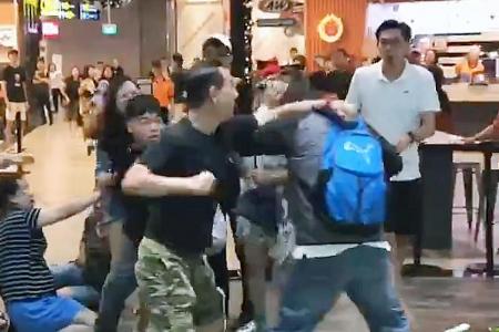 Two men arrested after brawl outside A&amp;W at Jewel Changi Airport