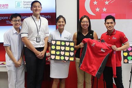 Team Singapore athletes show support for healthcare workers