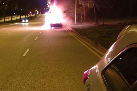 Cabby dies after taxi catches fire in Seletar West Link