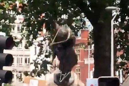 English slave trader’s statue toppled in anti-racism protests