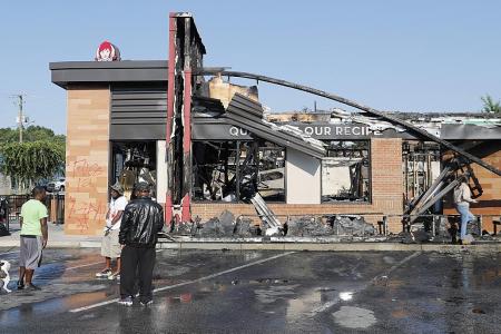 Protesters burn down Wendy’s in Atlanta after cops kill another man