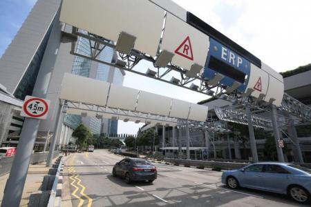 ERP charges of $1 at three CTE gantries from Monday