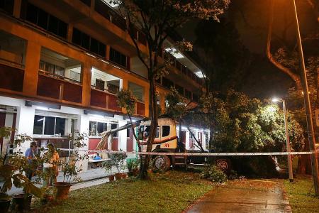 Close shave for residents as lorry rams into their Jurong block