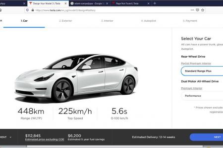 Tesla’s Singapore sales portal goes live