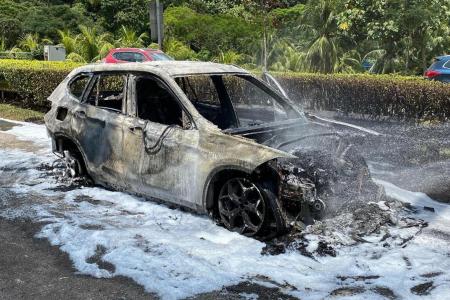 Man thankful to be alive after his BMW bursts into flames