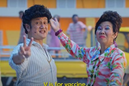 Gurmit Singh, Irene Ang defend use of Singlish in PCK vaccination MV