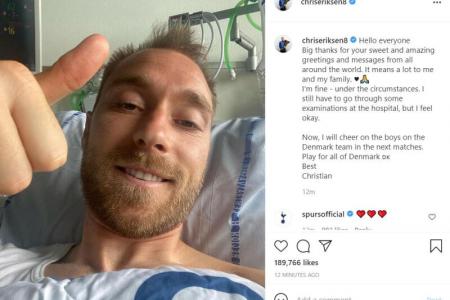 Euro 2020: Christian Eriksen says 'I'm fine' from hospital bed