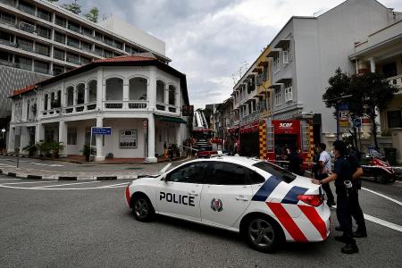 Ceiling falls on firefighters in shophouse blaze in Outram Park