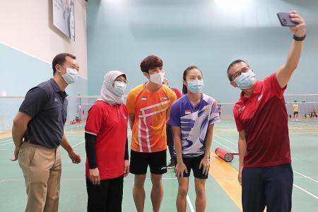 President Halimah shows her support  for Tokyo-bound athletes