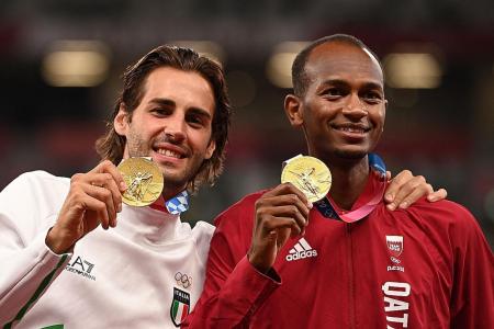 High jumpers Barshim and Tamberi revel in sharing gold medal