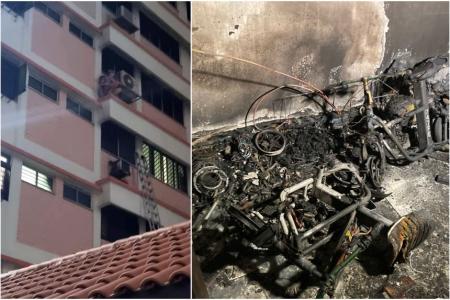 'Tolong, tolong': 2 men climb on to HDB ledge to escape fatal PMD fire in Jurong