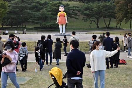 Red Light, Green Light: Squid Game doll at Seoul park draws fans