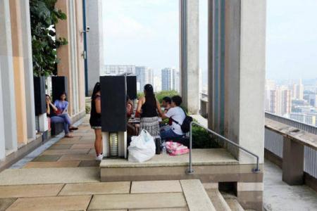 SkyVille@Dawson residents concerned roof garden has become the new Lucky Plaza