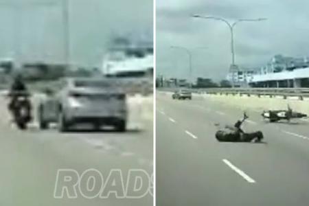 Hit-and-run driver knocks down motorcyclist, involved in another accident with 2 other cars