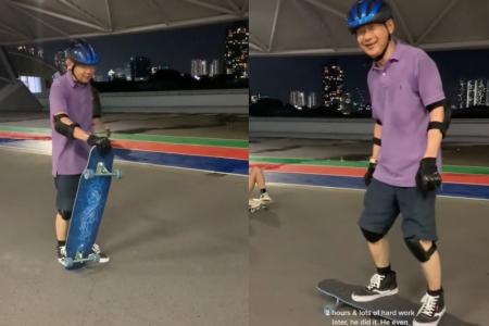 72-year-old man wows netizens with longboarding moves