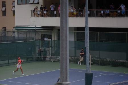 Singapore fans gather to catch US Open champ Raducanu in practice