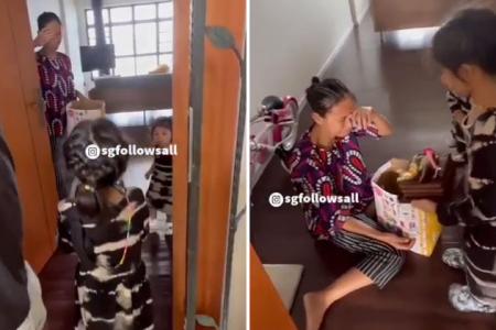 Helper in tears after family showers her with birthday surprise
