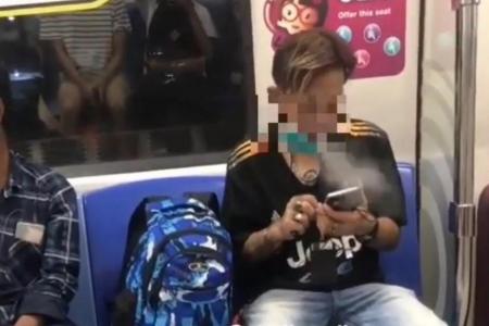SMRT files police report after man seen allegedly vaping on train