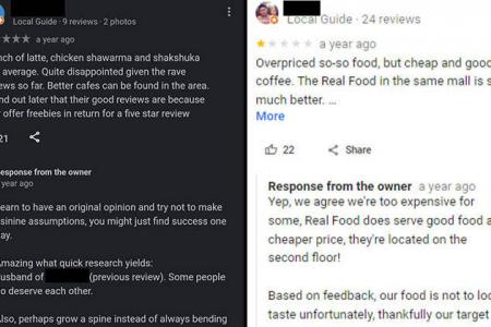 Orchard Central cafe shames, doxx customers who leave bad reviews