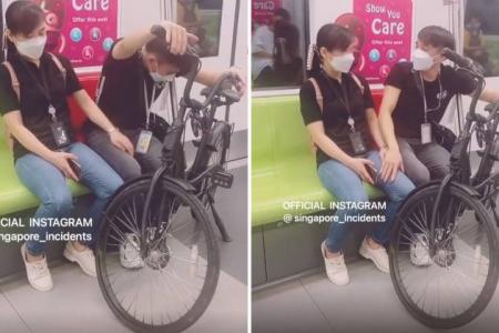 Couple slammed for bringing non-foldable bicycle on MRT: 'Is it their grandfather's train?'