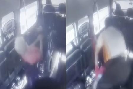 Elderly woman rushed to hospital after falling backwards while on wheelchair inside bus