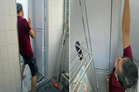 Man gets trapped in newly renovated toilet for two hours after lock jams
