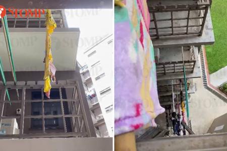 Jurong West neighbour puts dripping wet lingerie out to hang