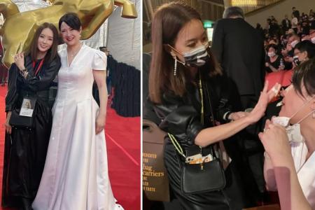 Hong Huifang thanks Yvonne Lim for being 'very important assistant' at Golden Horse Awards