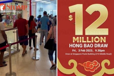 Queue to buy $12m Toto Hong Bao Draw goes round whole floor in mall