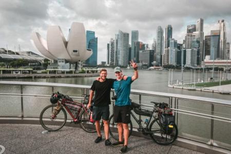 Finnish duo reach Singapore after cycling more than 245 days