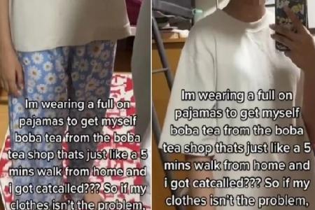 Woman says she got 'catcalled' by two men while wearing pyjamas