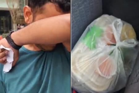 Delivery rider mercilessly chides man he thinks is working illegally