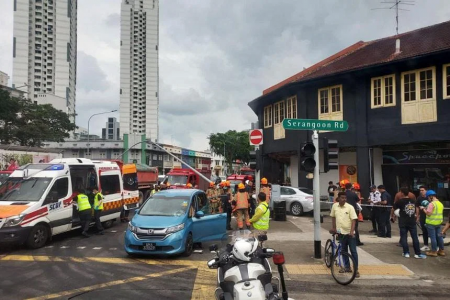 Three people taken to hospital after accident at Serangoon Road