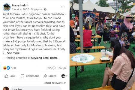 Fair request or self-entitled? Man says bazaar tables should be reserved for those breaking fast