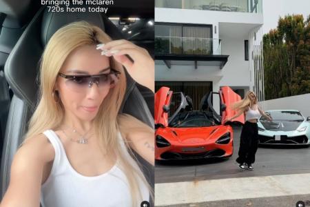 Naomi Neo picks up new ride at McLaren showroom, parks it next to her lambo at home