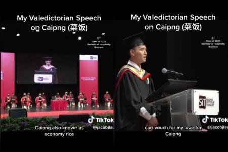 'Most S'porean grad speech ever': SIT student analogises cai fan to life