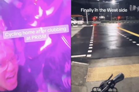 Man cycles 2 hours from Marina Square to Jurong East in rain when he can't get ride