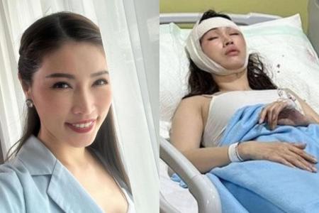 Malaysian celeb Amber Chia hospitalised after falling down the stairs