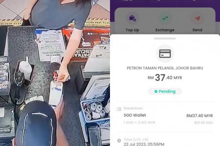 Man reports S'pore driver who used his card to pay for petrol in JB
