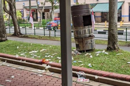 Residents miffed after 7th month devotees leave behind joss paper on grass patch