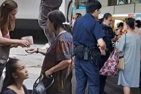 Woman with suitcase seen asking passers-by for money outside Lucky Plaza since July