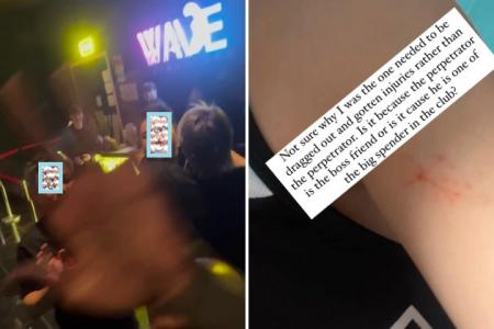 Woman confronts clubber who molests her, but bouncers pull her away