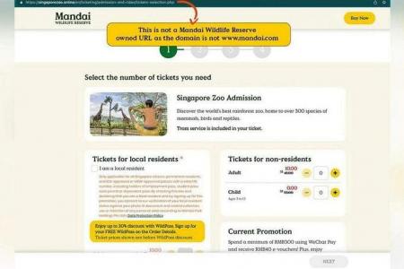 Police report made over Singapore Zoo ticket scam, fraudulent site down
