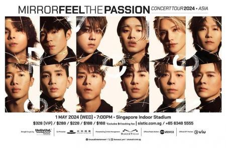 Hong Kong boy band Mirror to perform in Singapore on May 1