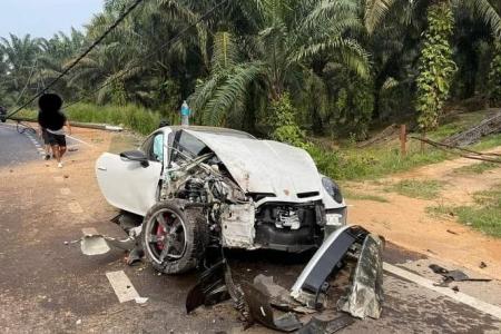 Singaporean couple injured in car crash while travelling with luxury car convoy in Johor